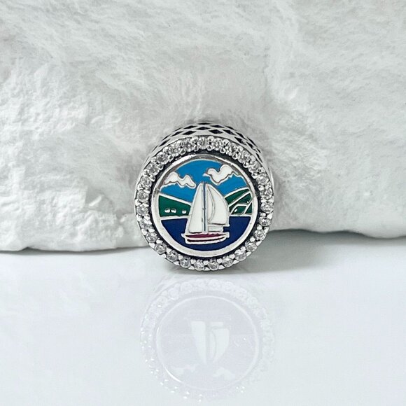 Pandora SML Smith Mountain Lake Exclusive Bead Charm S925 Silver Charm - Picture 1 of 3
